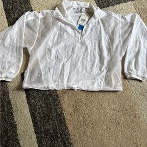Adidas HZ Layer Top - all white - NWT - Large